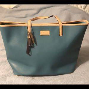 Leather Metro Tote. Bright Mineral F24341